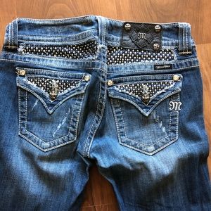 Miss Me Bling Straight Destroyed Jeans